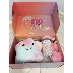 Big Sister Gift Box Set Rainbow Unicorn Theme Plush Cup Tote Sleep Mask